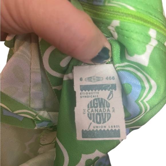 Vintage union made 60s spring green boho set jacket dress and belt 1 flaw M - Picture 8 of 9